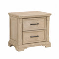 Comodino in legno con 2 cassetti e maniglie in metallo rovere chiaro 60x40x55 cm