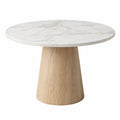 Tavolo rotondo in marmo e legno di rovere, diametro 120 cm