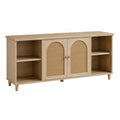Mobile TV in legno e rattan 160x40x70 cm