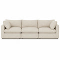 Divano modulare 3 posti beige tessuto poliestere