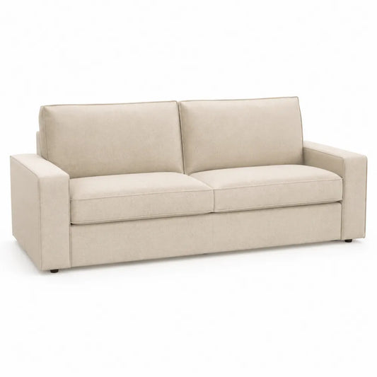 Divano letto 3 posti beige tessuto poliestere