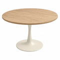 Tavolo rotondo in legno con base in metallo bianco 120 cm