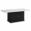 Tavolo da pranzo in marmo e legno nero 180 cm